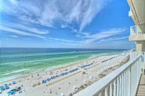 On the beach, beach towels
