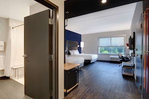 Room, 2 Queen Beds, Accessible (Roll-In Shower) | Desk, laptop workspace, blackout drapes, iron/ironing board