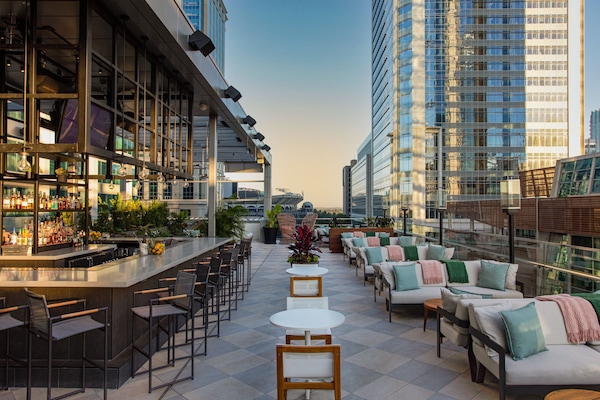 Rooftop bar, pool views, open daily