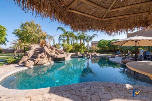 Paradise Waterslide Grotto SportsCourt Playground