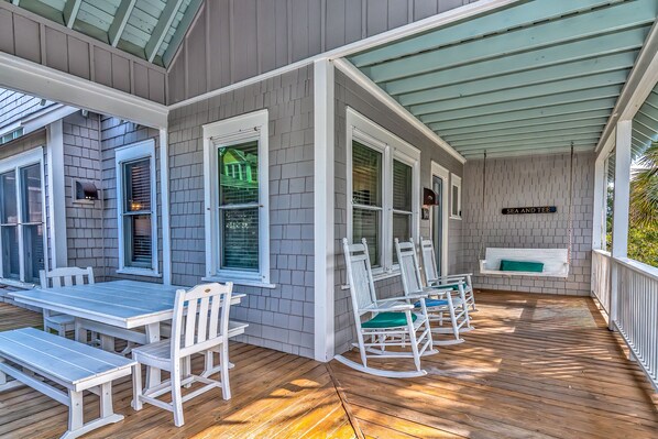 Front porch is great for enjoying the outside!