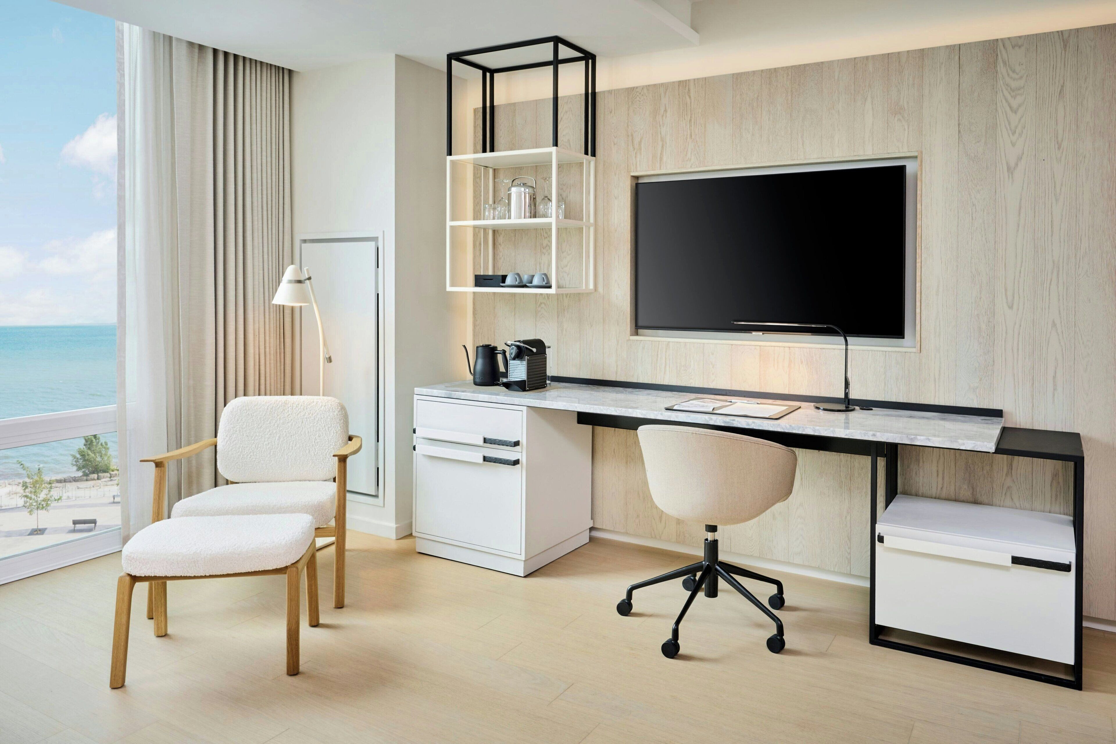 studio suite, 1 king bed with sofa bed, lake view | in-room safe, iron/ironing board, free wifi, bed sheets