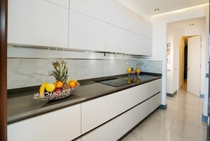 Réfrigérateur, micro-ondes, plaque de cuisson, lave-vaisselle
