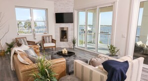 Smart TV, fireplace, stereo, printers