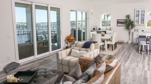 Smart TV, fireplace, stereo, printers