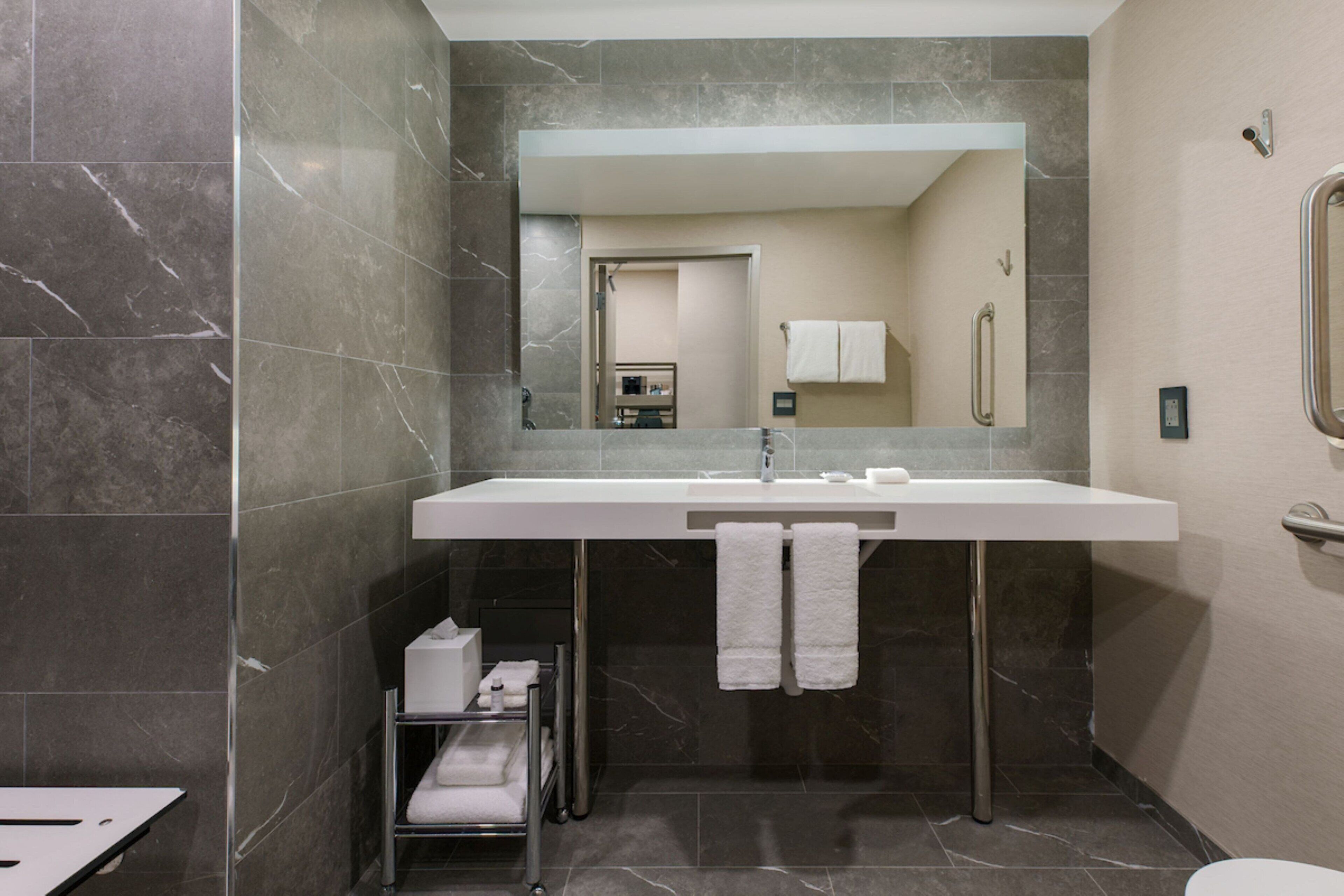 room, 1 king bed with sofa bed, non smoking | bathroom | rainfall showerhead, free toiletries, hair dryer, towels