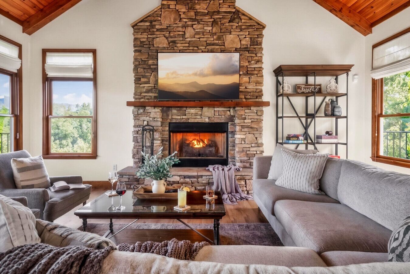 Smart TV, fireplace