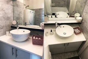 Haartrockner, Handtücher, Seife, Toilettenpapier