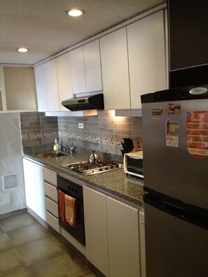 Kühlschrank, Mikrowelle, Ofen, Herdplatte