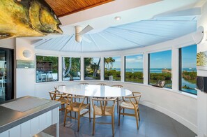 Dining - Iconic Ted Williams Estate. Bayfront, Heated Infinity Pool & Hot Tub, Dockage. (Islamorada)