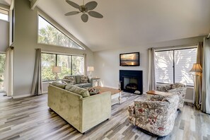TV, fireplace - 133 Dune Lane (Hilton Head Island)