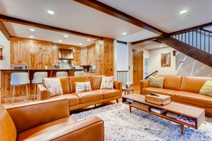 TV, fireplace, DVD player, table football