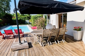 Piscine extérieure, piscine chauffée
