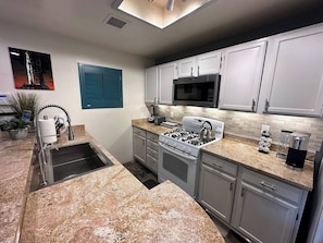 Microwave, oven, stovetop, dishwasher
