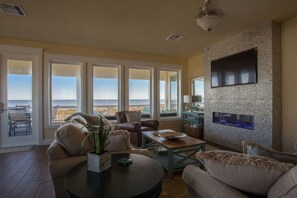 TV, fireplace, video games, DVD player