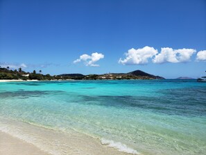 On the beach, beach towels - Caribbean Escape just steps from Sapphire Beach! (St Thomas)