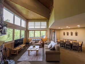 Smart TV, fireplace, DVD player