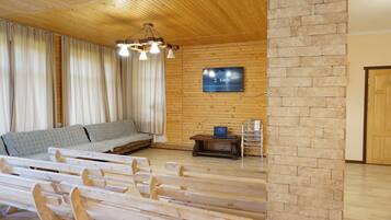 TV, fireplace, video games