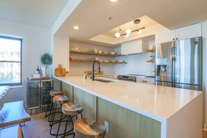 Fridge, microwave, dishwasher, coffee/tea maker - Complete, Luxury Renovation of this Oceanfront, Corner Unit!  Stunning Ocean Views & Community Pool. (Folly Beach)