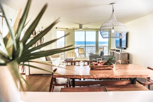 Enjoy Modern Luxury Design in this Oceanfront, Corner Unit!  Stunning Ocean Views & Community Pool.