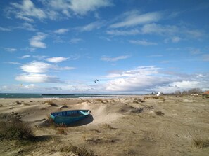 Beach nearby, sun-loungers