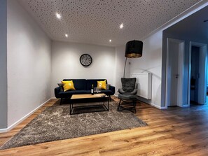 TV, DVD player, books, video library