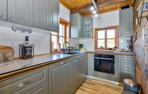 Fridge, oven, stovetop, dishwasher