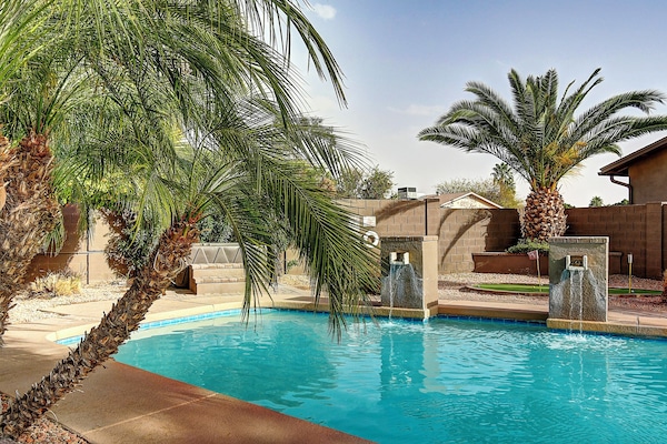 Piscine extérieure, piscine chauffée