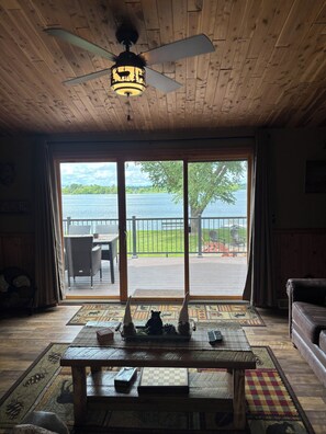 TV, fireplace - Castle Rock Lakefront Getaway / 5BR/ Sleeps 10 + Fire Pit (Necedah)