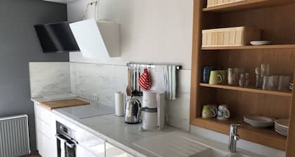 Rote Etage nah WÜ: Fränkisches Design, Süd-Balkon nur 50 Schritte zum Mainradweg