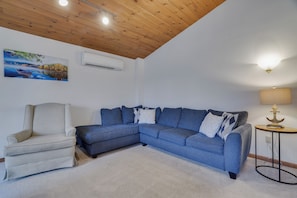 Smart TV, fireplace, foosball, table tennis
