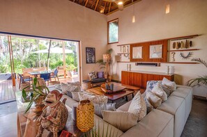 Smart TV, music library, video library, stereo