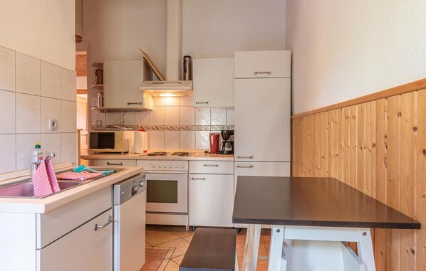 Kühlschrank, Mikrowelle, Herdplatte, Geschirrspüler