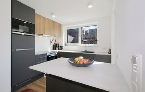 Fridge, microwave, stovetop, dishwasher