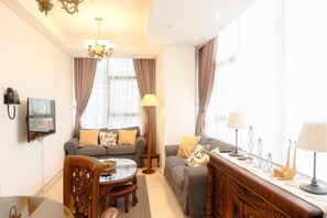 Living area - Comfy 2BR L'Avenue Apartment (Jakarta)