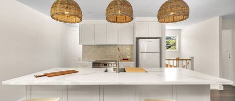Fridge, microwave, stovetop, dishwasher
