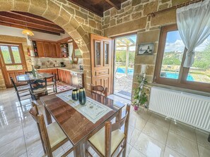 Dining - Traditional Fully Private Villa with Pool (Chania)