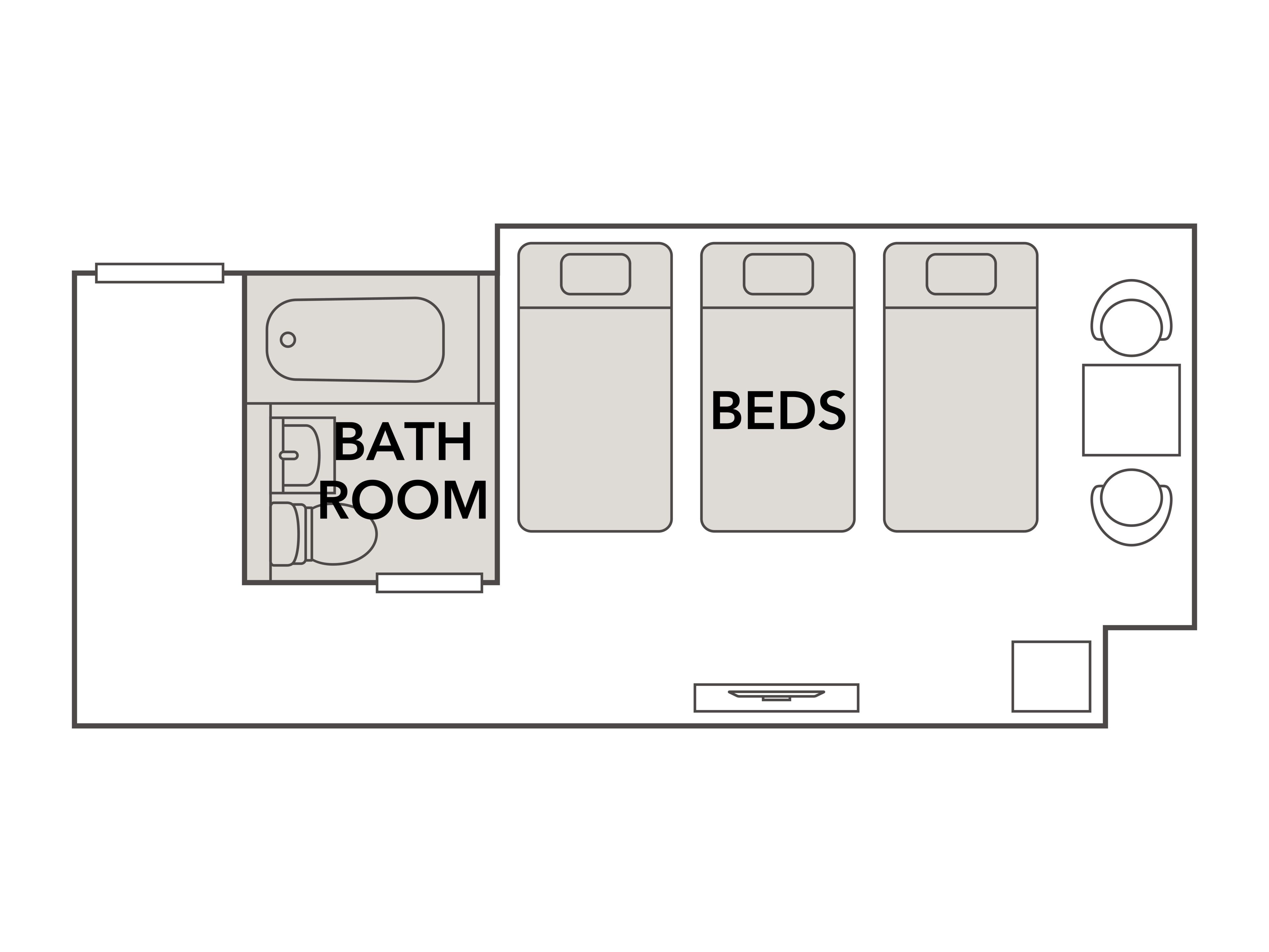 standard room, 3 single beds, non smoking | view from room