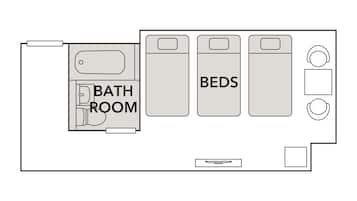 Standard Room, 3 Twin Beds, Non Smoking | View from room
