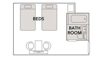 Standard Room, 2 Twin Beds, Non Smoking | Premium bedding, in-room safe, desk, blackout drapes