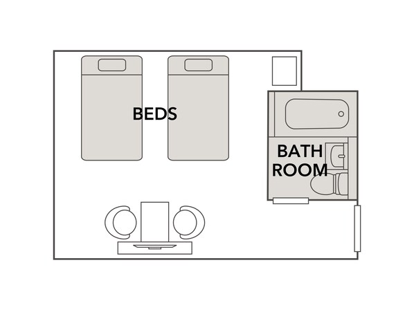 標準客房, 2 張單人床, 非吸煙房 | 高級寢具、客房內保險箱、書桌、遮光布/窗簾