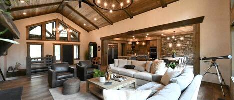 TV, fireplace, video games, DVD player