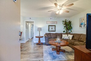 TV, DVD player, books