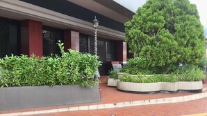 A building with a modern architectural design, featuring a large tree and well-maintained landscaping. - Eurohotel Panama (Panama City)