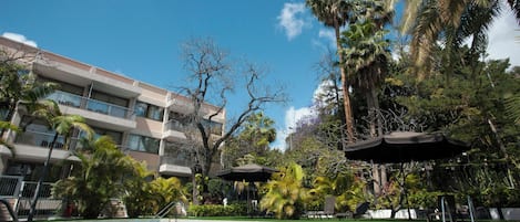 Una piscina al aire libre