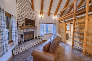 TV, fireplace, DVD player, stereo