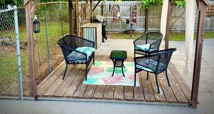 The Launch Pad with a pool! King bed and private backyard