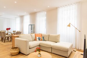 Superior Apartment, 2 Bedrooms, Kitchen, City View | Living area | 32-inch Smart TV with cable channels, TV