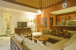 Villa, 3 Bedrooms | Living room | LCD TV, DVD player - Villa Olive (Seminyak)