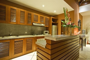 Villa, 3 Bedrooms | Private kitchenette | Full-sized fridge, microwave, stovetop, toaster